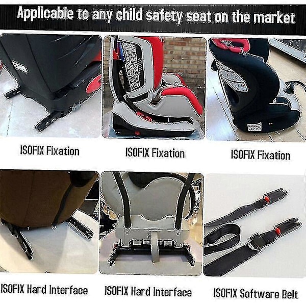 Universaali auton lastenistuimen kiinnityspisteen ankkurisarja Isofix-vyöliittimelle, musta [db]