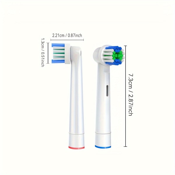 4-pack Elektriska Tandborsthuvuden för Oral B Tandborstar - Mjuka Dupont-Borst, För Vuxna, Batterifria 4pcs