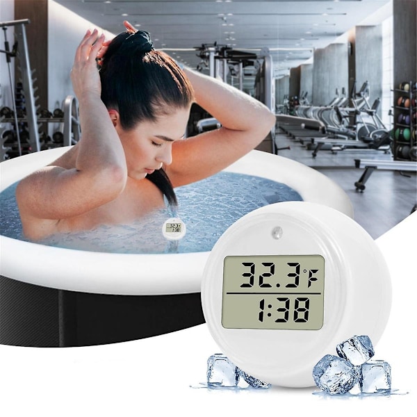 Db Isbad Termometer och Timer, Vattentermometer för Isbad, Vattentät Kall Plunge Isbad Tillbehör White