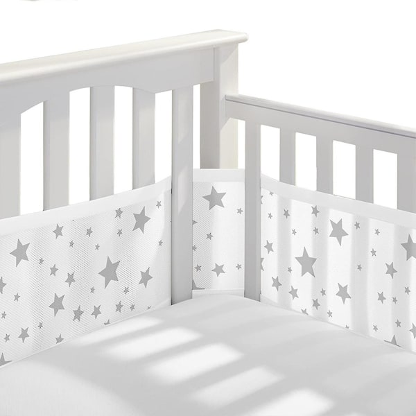 Pustende Baby Mesh Crib Liner Størrelse 340cm*160cm Gray  White