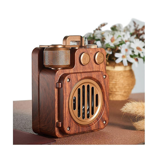 Retro Radio Bluetooth-högtalare, tydlig ljud bärbar trådlös retrohögtalare för köksbord gammal Fa