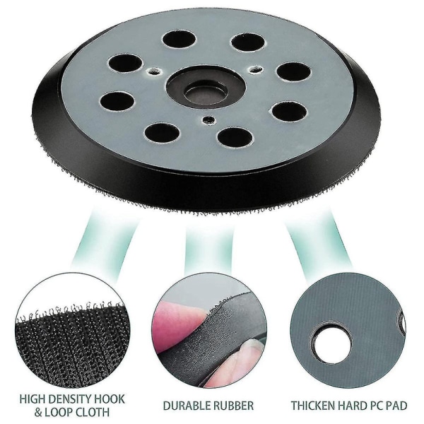 2 stk. udskiftning slibemaskine base pads runde krog og loop bagplade orbital slibemaskine udskiftning pad 12(kui) DB