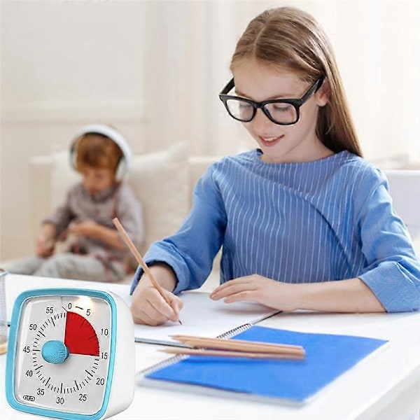Visuell Timer med Nattslys, 60 Minutters Nedtellingstimer for Barn og Voksne, Tidshåndteringsverktøy {DB} RedWhiteBlue