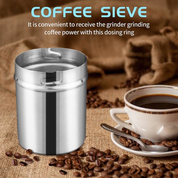 Ruostumattomasta teräksestä valmistetun kahvin annostelukupin jauheen syöttölaitteen osa 58 mm espressokoneen annostelukuppiin 58 mm