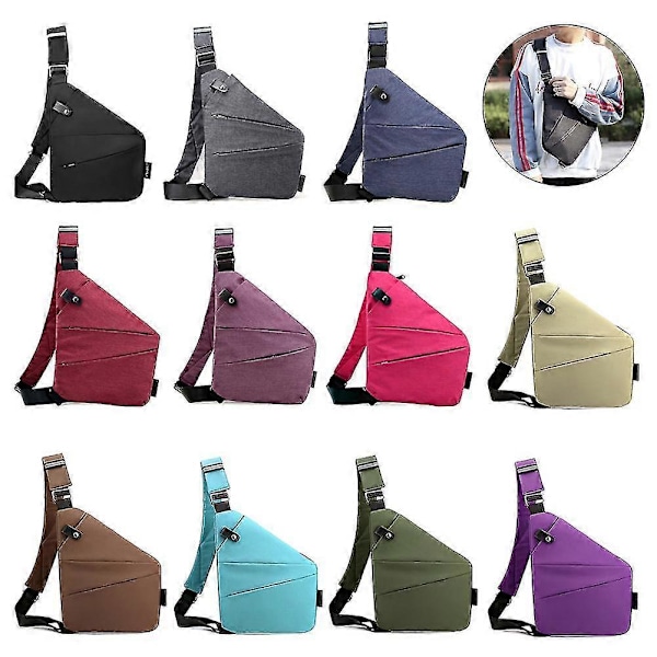 Stöldskydd Resväska Anti-Stöld Väska Slim Sling Väska Cross Body Resväska [Db] Black