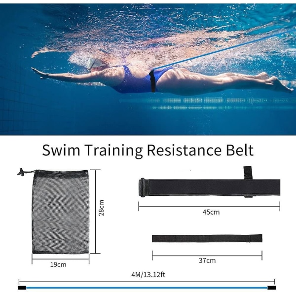 Swimming Pool Adjustable Swimming Strap 4m Elastic Rope Swimming Resistance Swim