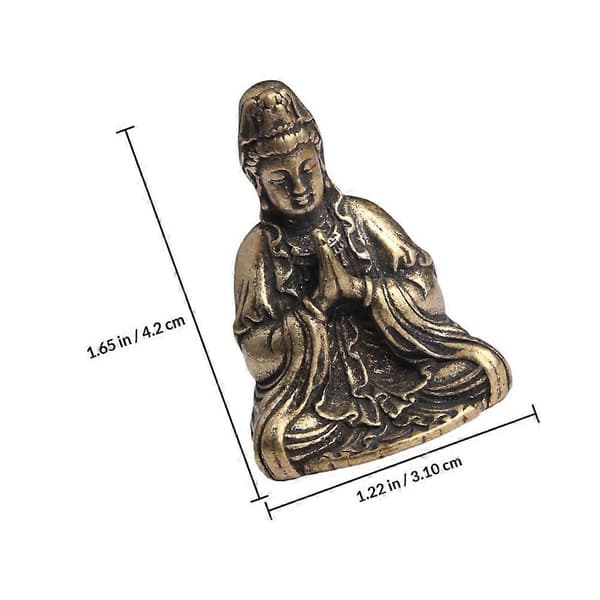 Skrivebords Buddha Statue Pynt til Kontor Messing Hjemmepynt[DB]