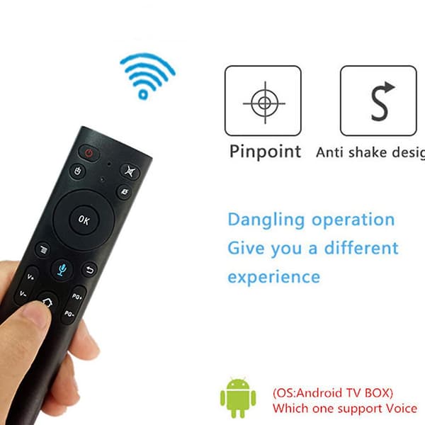 Trådløs Iptv-stemmefjernbetjening med Usb-modtager til Smart-tv, Iptv, Netværksdekoder, Mini-pc, Android Tv-boks, Htplc [DB]