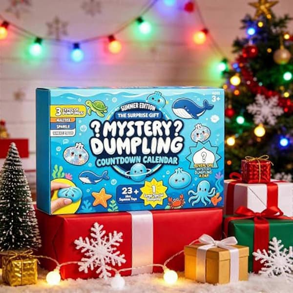 24 dage blød squishy klemme dumpling julekalender - sjov dekompression fidget legetøjssæt Blue
