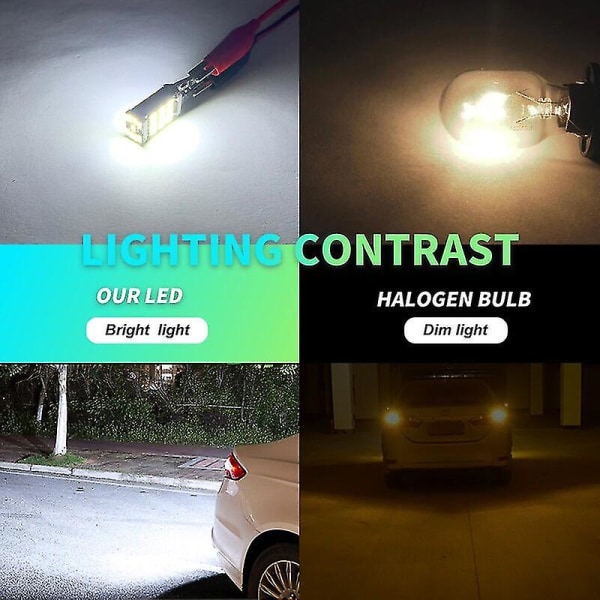 2/6x T15 Led W16w Pærer Canbus Obc Feilfri Led Ryggelys 921 912 W16w Led Pærer Bil Ryggelys Xenon Hvit 12v Ingen Feil  (dp) [DB] 6PCS Red