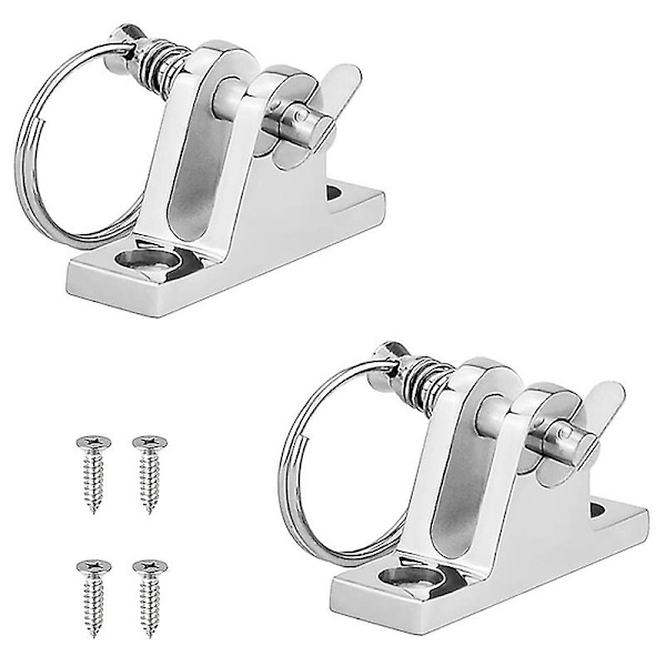 2 stk. Bimini Top 90deck hængsel med aftagelig stift Marine hængsel montering Bimini Top beslag hardware 3  [dB} Silver
