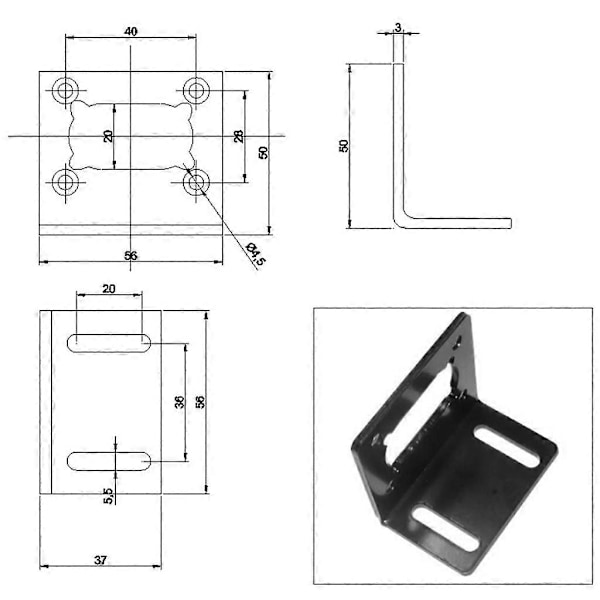 JGY-370 kierukkavaihteen asennuskiinnike spiraaliselle DC-moottorin kierukkavaihteelle [Db]