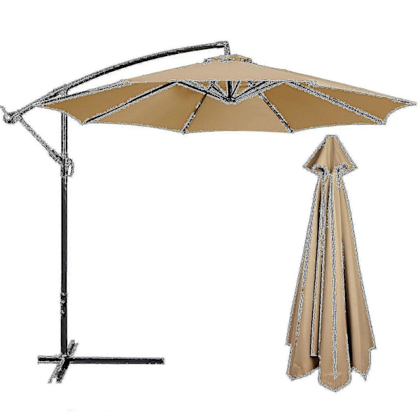 3m Pyöreä Puutarhaparasoli Ulkokäyttöön, Terassivarjo, Aurinkosuoja, 3m 6/8x Varsi - Snngv(300cm X 6ktan [db]