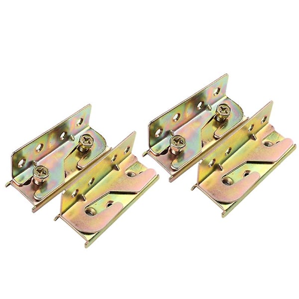 Sängynlaidankannatin - Sängynlaidan kiinnikkeet - Raskaan sarjan ei-upotettava - 4 kpl sarja (ruuvit mukana) [db] color zinc