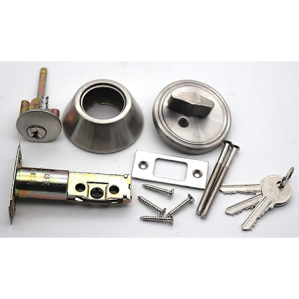 Dimadebolt Sylinder, Klassisk Kombinasjonsdørlås, Dobbel Sylinder Satin Nikkel [DB]