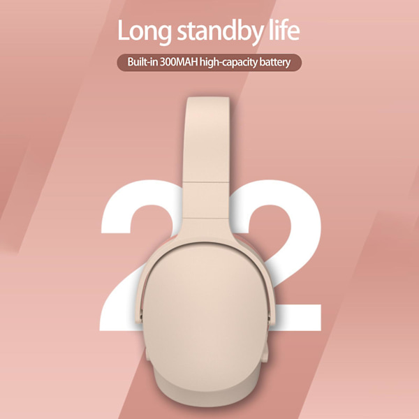 Langaton kuuloke HiFi Taitettava Älykäs Ergonomiset Bluetooth 5.1 Stereo Yli Korvan Kuulokkeet Äänentoisto Tarvikkeet [DB] Beige