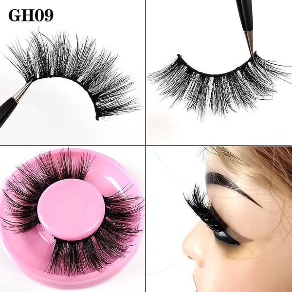 Gh09# 3pcs False Eyelashes Cosmetic False Eyelashes Natural Curl