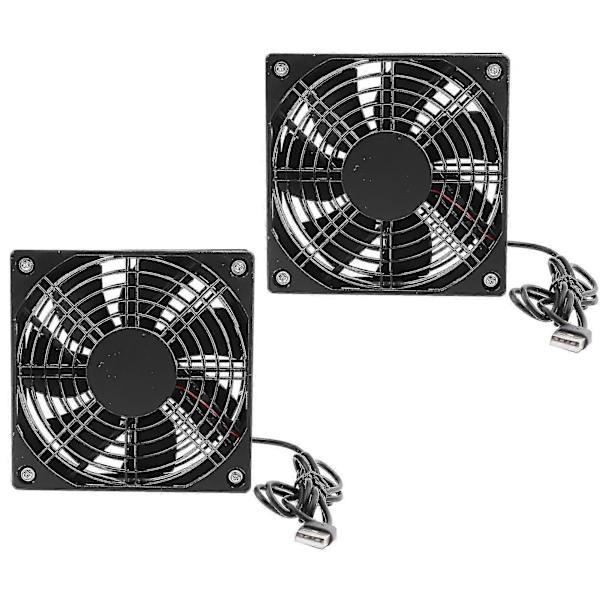 Ultra Støjsvag Køleventilator 2 stk - 5V USB PC Køler Ventilator til Computer Kabinet [DB]