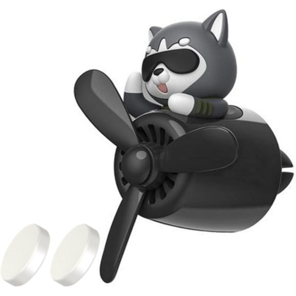 1 kpl Husky-tuuletinautomaatti, auton tuoksuklipsi, auton ilmanottoaukon tuuletinhajotin, auton aromaterapia-koriste auton muut lisävarusteet - musta