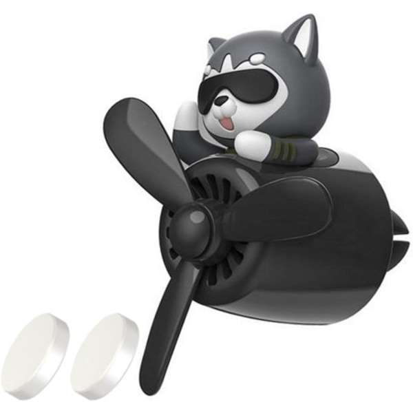 1 stk. Husky Fan Bils duftfrisker, Bil duftklemme, Bil luftventilator Diffuser, Bil aromaterapi Dekoration Bil Andet tilbehør - Sort