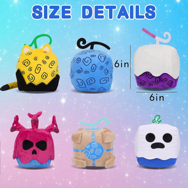 2024 Blox Fruits Plush Toy, Soft PP Cotton Plush Pillow, 8” Hugging Plush Stuffed Animal, Gift for Fans Kids DB