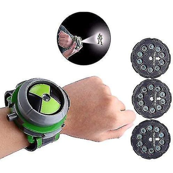 Projektorklocka Leksaker för Barn Ben 10 Alien Force och Mystiska Projektionsactionfigurer Modell Leksak för Barn [db]