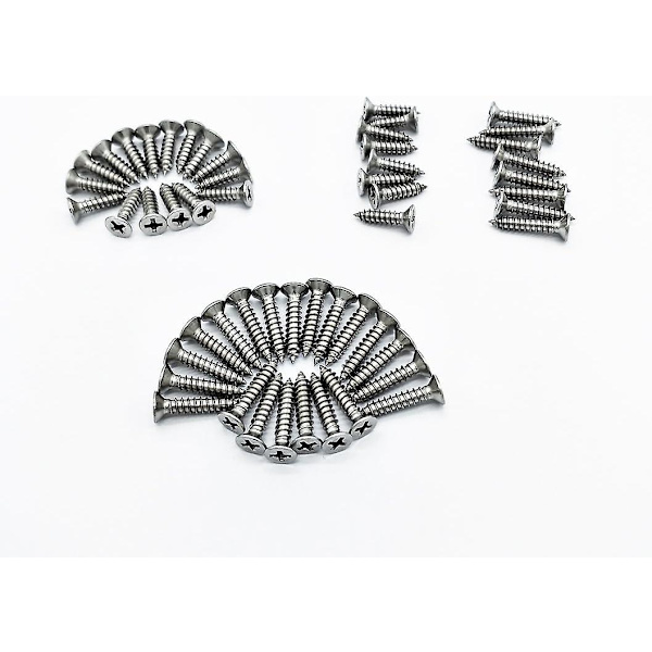 200 stk M4 rustfrie stål selvskruende skruer Phillips flatt hodeskrue Diy treskruer (100 stk M4 X 16mm, 100 stk M4 X 20mm)
