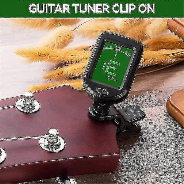 Gitarrstämmare Clip On, Digitala Stämmare för Gitarrtillbehör med Plektrum, för Akustisk Gitarr, Elgitarr, Bas, Violin, Ukulele och Annat [DB]
