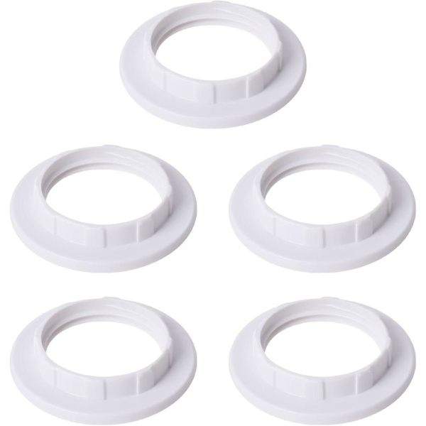 5 stk. E14 lampeskærm reducer ring lampeskærm ring adapter konverterplade hvid