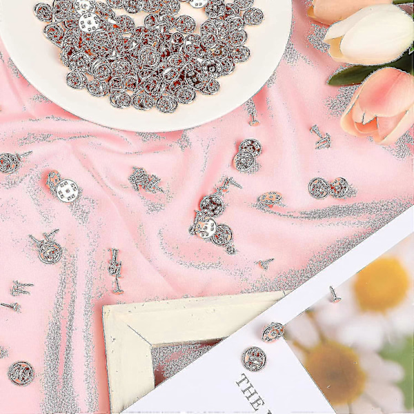 120 Par Butterfly Clutch Slipsnål Pins Baksida Kompatibel Med 8mm Långa Tomma Pins För Hantverkstillverkning (silver) [DB] Rose Gold