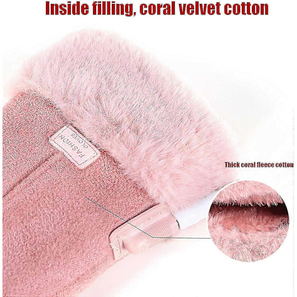 Oppladbare damehansker med varme, USB-oppvarmede damehansker, USB-varmehansker, lade-varmehansker, rosa varmehansker for kvinner, Fo [db] 1