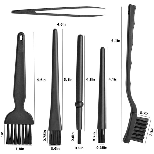 6 i 1 Rengörings- och dammborste Nylon Antistatisk borste