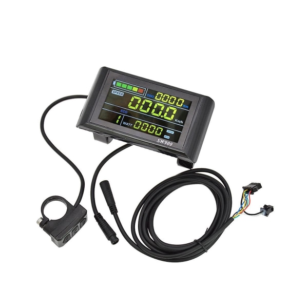 Sw900 Lcd Display Meter Kontrollpanel 24 36 48v 52v 60v elektrisk scooter 5 Pins Plugg Kjørehastighet Tid Power Display.