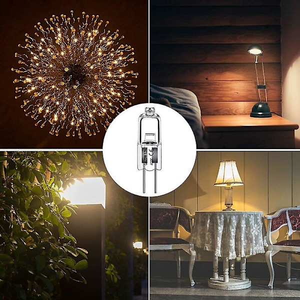 G4 Halogenpærer, 12V 20W Halogen Stiftsokkel Lampe, 2800K Varmhvit, dimbar, G4 Lavvolt Halogenlampe, klar Kapsellampe, 10-pakning [DB]