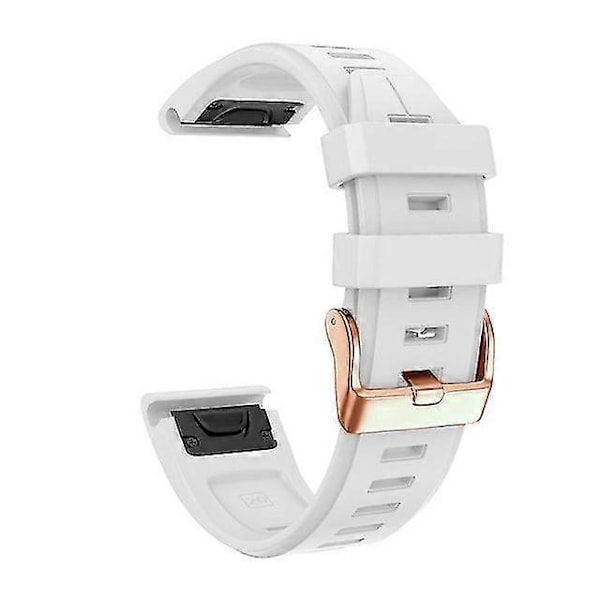 Erstatningsreim for Garmin Fenix 5s Plus 6s Pro, Silikon 20mm Smartklokke Armbånd fi {DB} White