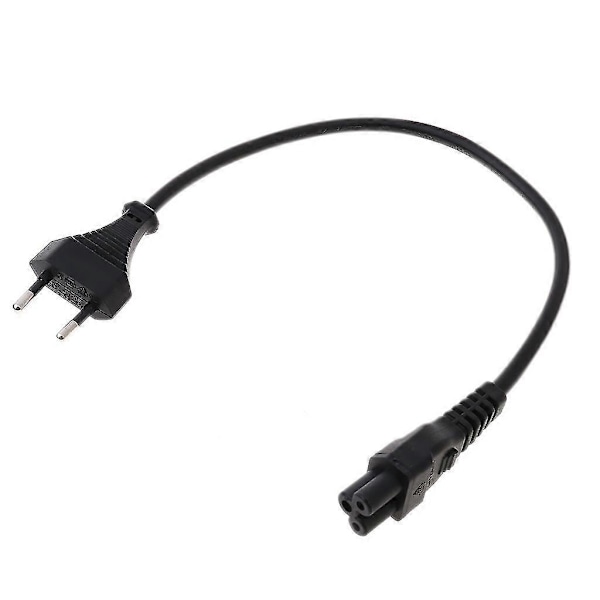Strömadapterkabel EU 2-polig hane till IEC 320 C5 Mickey för bärbar datorströmförsörjning 30 cm [DB] Black