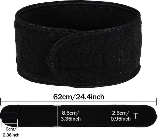 3 stk. Hårbøjle til ansigtsbehandling Make Up Wrap Hoved Terry Cloth (hvid, sort, grå-CE db