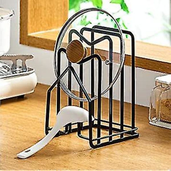 Rl leikkuulautateline Teline leikkuulaudan järjestäjäteline keittiön työtasolle astian kannen teline keittiön säilytykseen (musta)