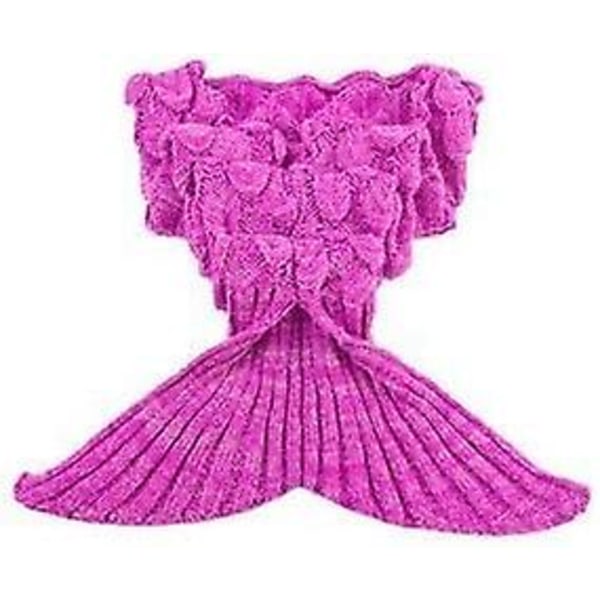 Mmermaid haletæppe til piger, havfrue sovepose til børn, håndvævet havfrue haletæppe (skala Pink)