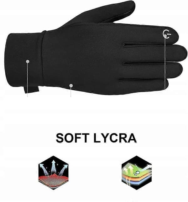 Vindtætte Udendørs Sportshandsker Touch Efterår Vinter [DB] black M