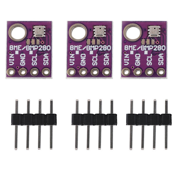 3 st BMP280 Kompatibel med BMP280 Digital 5V Temperatur Fuktighetssensor Atmosfärisk Barometrisk Pr [DB] purple