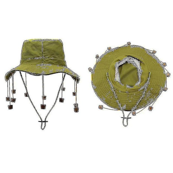 Vuxen australiensisk folklorehatt, 12-pärlad bomullssolskärm, utklädningstillbehör med korkar db SIZE 61