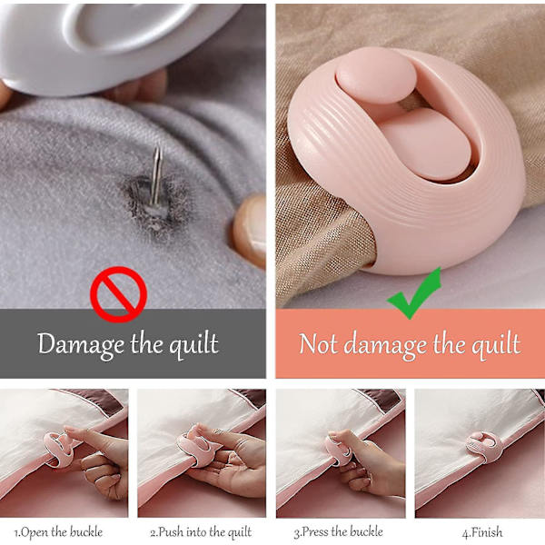 8 st Duvet-hållare klämmor håller täckeskyddshörn på plats nållösa klämmor lakan klämmor täcke fixer plastklädnypor fixering klämmor  [dB}