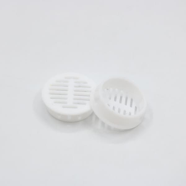 10x Rund Plastik Ventilationsrist Plot Diameter 39,5 mm Højde 11 mm Beskyttelse til Væg og Loft, Hvid [DB]