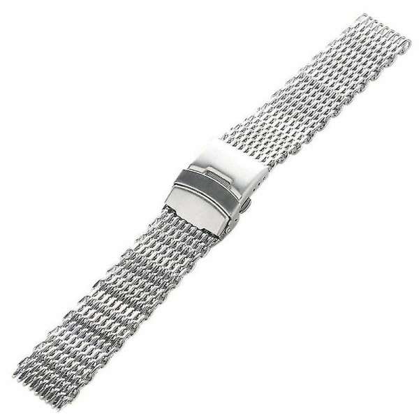 Rustfrit stål haj mesh ur rem armbånd tilbehør 18 20 22 24mm armbånd(haoyi) A DB 22mm