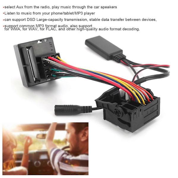 Auton Bluetooth 5.0 AUX?IN -kaapeli audioadapteri Citroen C2/ C3/ C4/ C5/ C6 -malleille mikrofonilla [DB]