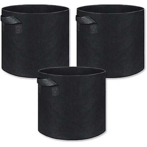 WHWY 3 Pack Smart Pots Fabric Grow Bags for Plants with Handles Bundle 3 Gallon - PVN8[DB]