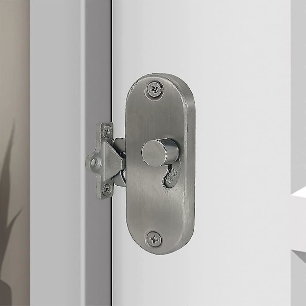 90 graders vinkelrät glidande dörrlås med spänne glidande dörrlås och ladugårdsdörrlås (1 förpackning silver) [db]