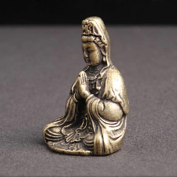 Skrivebords Buddha Statue Pynt til Kontor Messing Hjemmepynt[DB]