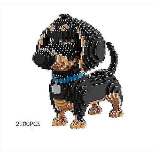 Piirretty Koira Mini Dachshund Malli Palikka Rakennus Leikkikaluja [DB]
